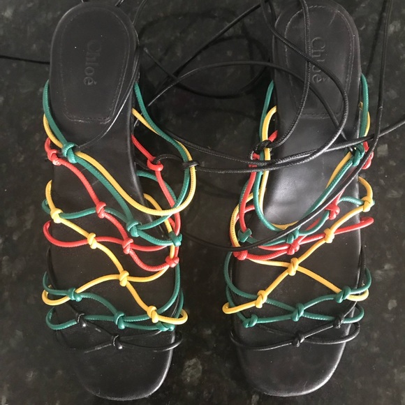 CHLOE GLADIATOR ANKLE TIE SANDALS - Picture 1 of 6